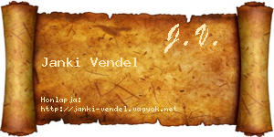 Janki Vendel névjegykártya